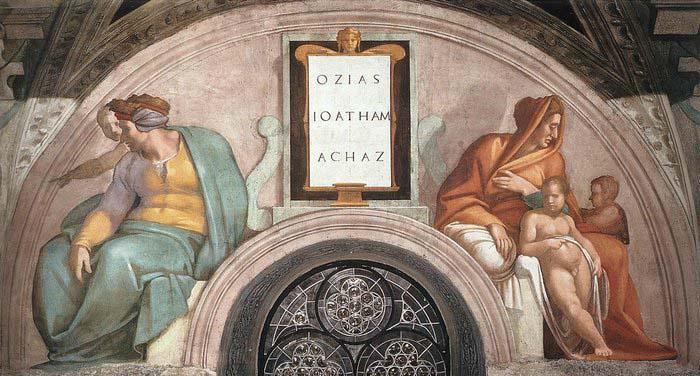 Michelangelo Buonarroti Uzziah - Jotham - Ahaz France oil painting art